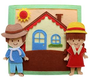 Hannas1stBooks Quiet Book EIN fröhlicher Tag - personalisierte Geschenke Kinder/Montessori Spielzeug/Beschäftigung Kinder