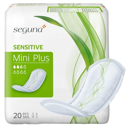 SEGUNA Sensitive Mini Plus, Inkontinenzeinlagen für Frauen und Männer, Einlagen bei leichter Inkontinenz & Blasenschwäche (Beutel (20 Stück))