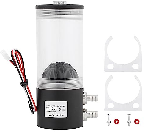 Ejoyous PC Wasserkühlung Pumpe mit Ausgleichsbehälter, Computer CPU Wasserpumpe Regle Ultraleise, für PC Schnelle Wärmeableitung 500L/H
