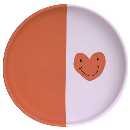 LÄSSIG Piatto per bambini in silicone Piatto per la Tavola dei Bambini/Silicone Plate Happy Rascals Heart