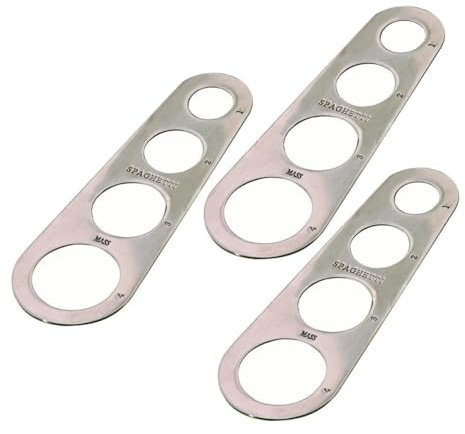 PRETYZOOM Règle de Mesure pour Nouilles à 4 Trous, Acier Inoxydable, 3 Pièces, Dosage Précis des Portions, Cuisine