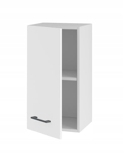 Laclar Hängeschrank Küchenschrank 30 cm mit Türen - schmaler Oberschrank für die Küche - einfach zu montieren - ideal für kleine Küchen - stabile Möbel (Weiß Matt)