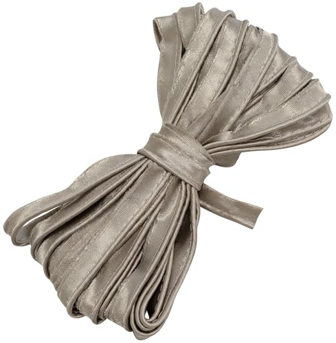 AERZETIX - C77270 - Cinta ribete 9 metros x 10mm - en poliéster - color oro-gris - pasamanería galón ropa cojines edredones