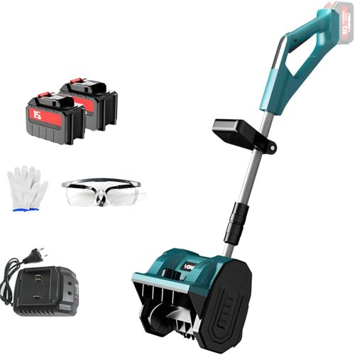 Pala da neve da 12 pollici, pala da neve elettrica a batteria da 20V con impugnatura regolabile e asta telescopica, piastra direzionale, soffiatore di neve per il patio e il vialetto del ponte,4.5ah×2