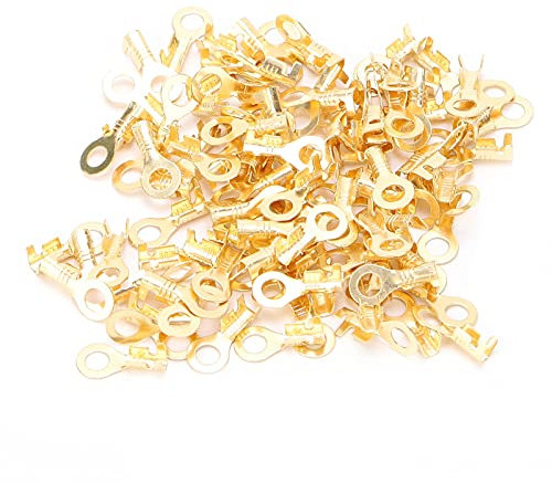 Bornes à Cosses en Laiton, 100 Pièces, Câbles électriques et électriques Pressés à Froid, Extrémités à Sertir, Connecteur M4 4.2mm