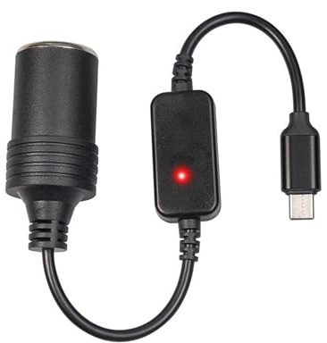 Flaconi Adaptador Mechero Coche a USB,Cargador Coche USB C,Adaptador USB C Macho a Encendedor de Cigarrillos de 12 V,Adecuado para GPS,Perros Electrónicos,Equipos Electrónicos Automotrices