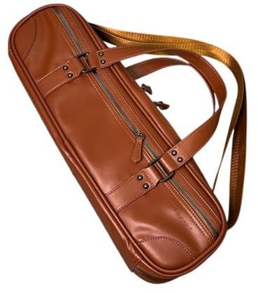 F Fityle 16/17 Holes Flute Case Plush Lining Exterior Pocket Flute Gig Bag Flute Protect Bag for Musical Instrument Accessory Gifts, Brown