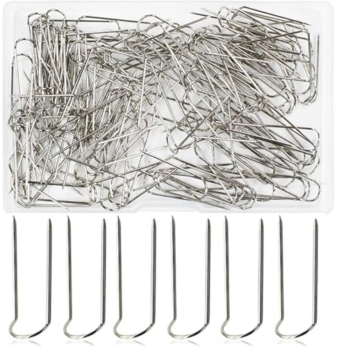 100 Stück Stecknadeln U-Form, Edelstahl Stecknadel Ohne Kopf Sewing Pins mit Box Doppel blockier stifte Gerade für Stifte Zum Nähen Schmuckdisplay und Wohnkultur (23mm)