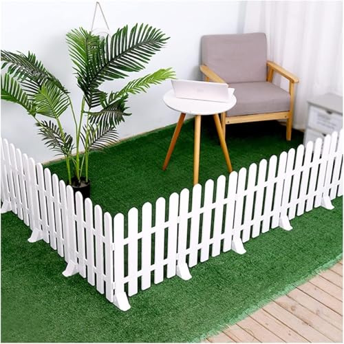 Lot de 2 clôtures décoratives en PVC - Pour intérieur et extérieur - Pour jardin, pelouse, salon, chambre à coucher - 50 x 13 cm - Blanc