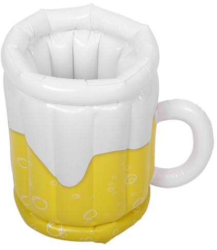 Baluue Seau à Glace Gonflable Forme Chope Bière Rafraîchisseur Créatif pour Fête Plage et Piscine Décor Estival Portable et Original Réutilisable