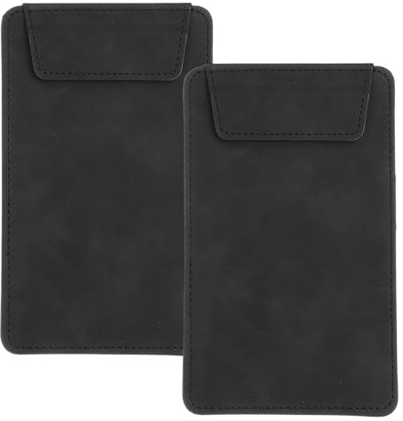 QUARKZMAN 2er Pack Mini Klemmbrett 6 x 4 Leder Klein A7 Größe Schwarz | Magnetisches Schreibtischbrett, Mit Stiftehalter, Für Business Büro Restaurant Und Hotel