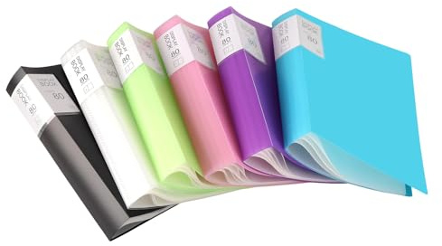 SYUTBOU 6 stycken insynsbok A4 med 80 genomskinliga fodral, presentationsmapp med fodral, presentationsbok för kontor, hem