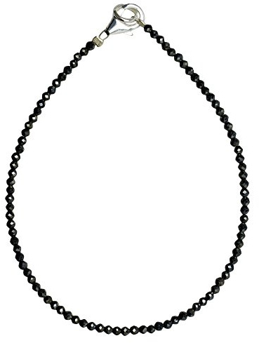 I-be, Edelstein Armband Armband schwarzer Spinell, 925 Sterling Silber Karabinerverschluss, 5066- Parent