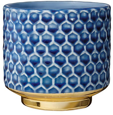 Bloomingville Blumentopf Home - Dekorative Blumentöpfe für den Innenbereich, Retro-Stil, kreativ, S (10 cm Ø), Blau, Keramik