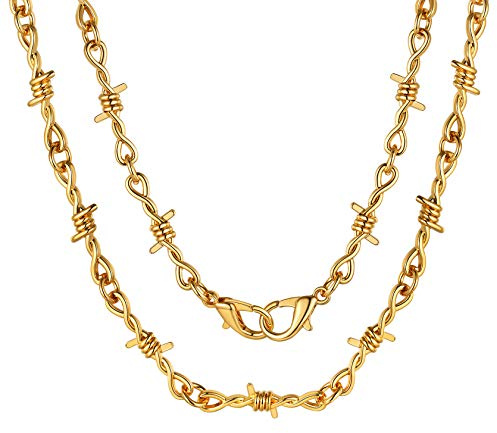 ChainsHouse Barbed Wire Necklace Thorn Chain for Men Women Gothic Grunge Jewellery