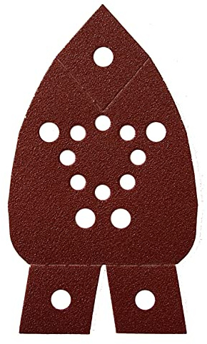 Mirka Red delta sander Papel de lija madera Triángulos de lijado cierre adhesivo / 95x135x135 mm/cierre adhesivo / 13 agujeros/grano P120 / 5 piezas/para lijar madera, metal y plástico