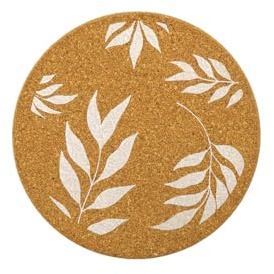 FACKELMANN 30996 Dessous de Plat en liège Rond, Liège, 19 x 1 cm, Brun, Blanc