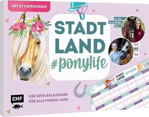 Stadt, Land, # ponylife – Der Spieleklassiker für alle Pferde-Fans | Der ultimative Stadt, Land, Fluss-Spieleblock mit 29 Kategorien von Lia und Lea