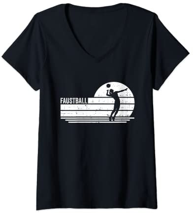 Damen Faustball Spielerin Faustball T-Shirt mit V-Ausschnitt