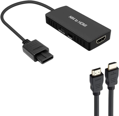 Wrugste N64 zu HDMI Konverter Adapter Unterstützung 16:9/4:3 Konvertierung, HDMI Link Kabel für N64 /SNES/NGC/SFC