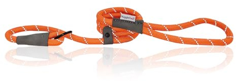 HugglePets Reflektierende orange 1m Seil Hund Retrieverleine | Outdoor Warnschutz Hund Zubehör Leine für Spaziergänge & Training | Für kleine, mittelgroße und große Hunde