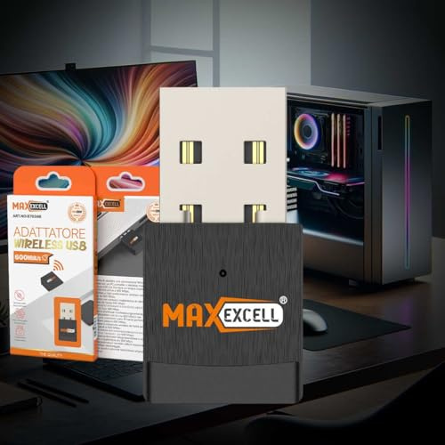 A2ZWORLD USB 2.0 Scheda di Rete da 600mbit/s, Plug and Play, Installazione Automatica, USB Wi-Fi per Computer Fisso e Portatile