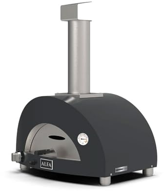 Alfa Forni Barbecue a carbone di Marca Modello Moderno 2 Pizze Legno Ardesia Grey
