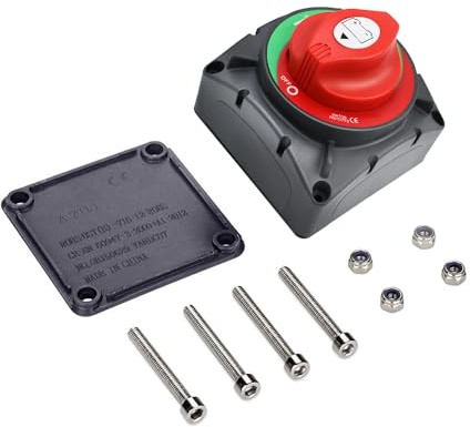 HandGold 600A Batterietrennschalter Trennschalter 12-48v Wasserdicht Heavy Double Battery Master Cut Shut Off Isolator Schalter für Auto Fahrzeug RV und Marine Boot (600A On/Off)