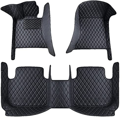 QYCJKL Auto Fußmatten für Opel Adam 2013-2019 LHD, Leder Auto Fussmatten Set, Anpassen Automatte wasserdichte rutschfeste Fussmatten Allwetter-Matten Auto Bodenmatte,A Black
