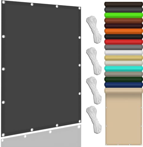 Tenda a Vela Impermeabile Rettangolare 270 x 300 cm Anti-Età, Impermeabile,Antivento,98% Anti Uv,Rettangolare Vela Ombreggiante Telo Parasole per Esterno Terrazza Giardino, Grigio Scuro