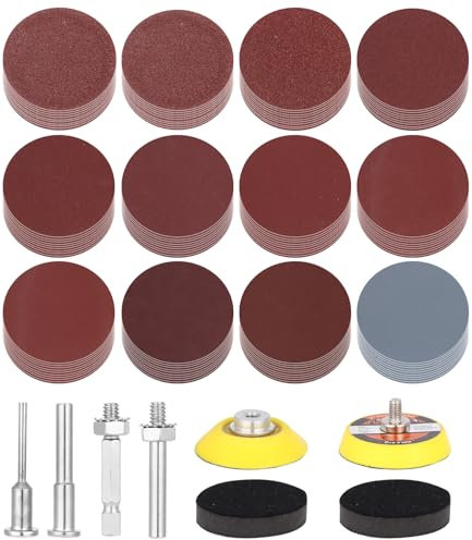 240 PièCes Disques de PonçAge 50mm Disques Abrasifs Grain 20 X 60 80 100 180 240 400 600 800 1000 1200 2000 3000, 2 Tampon de PonçAge et 2 Coussin éPonge avec 4 Tige pour Poncer, Polir, DéRouiller