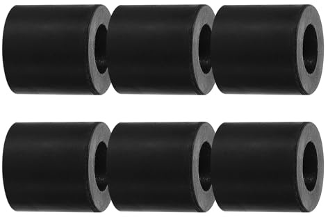 PATIKIL Tampon Caoutchouc Anti Vibration 20mm OD x 11mm/7mm ID x 20mm Épaisseur 6 Pcs Tampons d'Isolation Amortisseurs de Vibrations Mécaniques Rondelles Pieds, Noir