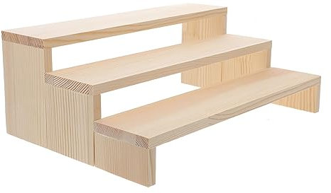 AOKWAWALIY Lot de 3 présentoirs en bois avec échelle - Organisateur de bijoux - Accessoires décoratifs pour présentoirs - Étagère d'affichage pour bagues et boucles d'oreilles - Présentoir à bijoux en