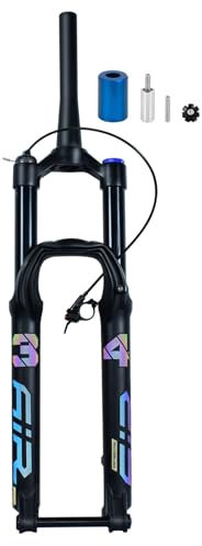LYYCX 26/27.5/29 Inch DH MTB Fork 160mm Travel LYYCX-06 1-1/8 Straight/Tapered Downhill Mountain Bike Fork Rebound Adjust, 15mm×100mm Axle, Manual Lockout Air Shocks(Tapered Remote Lock,29 inch)