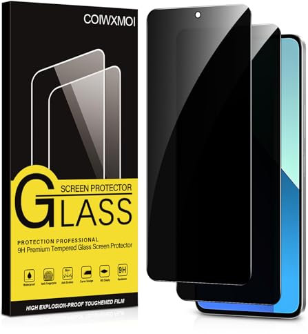 Coiwxmoi Privacy Pellicola Protettiva per Xiaomi Redmi Note 13 5G/4G 2 Pezzi Vetro Temperato Anti-spia Durezza 9H Senza Bolle Anti-Graffio Ultra Resistente Anti-Spy Anti-Impronta Protezione Schermo