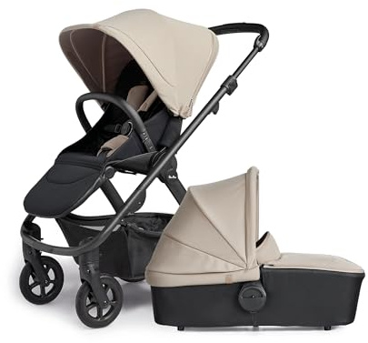 Silver Cross - Tide Kinderwagen - 3-in-1-Kinderwagen mit Tragewanne, wendbarem Sitz und Fahrgestell - robuster Kinderwagen für verschiedenes Gelände - Neugeborene bis 4 Jahre - geräumig -Stone
