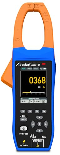 3-in-1 AC/DC Stromzange mit Oszilloskop, CSV-Datenaufzeichnung, 1000A/1000V | Einschaltstrom, NCV, 20.000 Zählwerte, wiederaufladbar für Elektro-, HLK- und Kfz-Ser