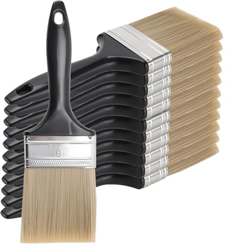 SENJEOK 12 PCS 3 Inch Paint Brushes, 75mm Large Chip Paint Brush, Paintbrush Decorating Tools for DIY, Furniture, Wall