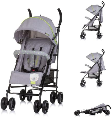 Chipolino Kinderwagen Milano Buggy bis 22 kg, Rückenlehne verstellbar, faltbar grau