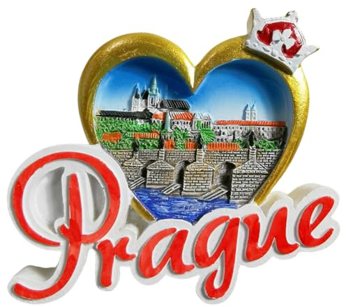 Kühlschrankmagnet, Motiv: Prag Tschechische Republik, Reise-Souvenir, Kühlschrank, 3D-Magnet, handbemalt, Bastel-Kollektion
