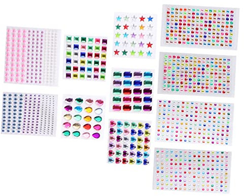 PERSELOSO 11blätter Diamant Aufkleber Selbstklebende Strass Sticker Für Kreative Bastelprojekte Dekoration Von Karten Gesichtern Nägeln Und Mehr Für Junge Mädchen