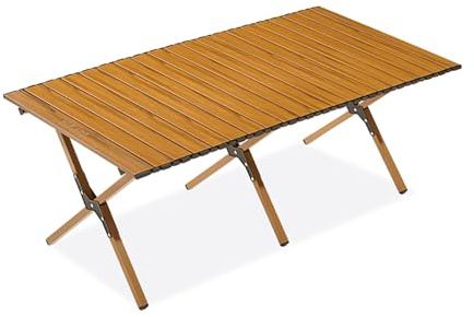 Mesa de camping portátil, mesa plegable ligera para exteriores, mesa auxiliar de acero al carbono para picnic, barbacoa, cocina, festival