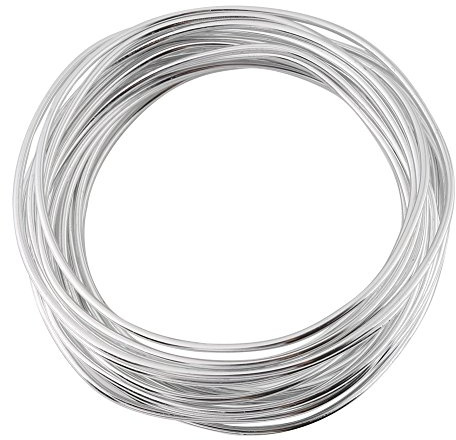 ZAICOLER Smycktråd, 2 Mm Hantverk Tråd Metalltråd 5 Meter för Smycken (Silvervit)