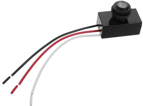 Operitacx Interruttore Automatico della Luce per Esterni con Sensore Fotoelettrico Crepuscolare 12-48v Dc, Controllo Tramonto-alba, Mini Interruttore Solare per Lampioni e Giardino