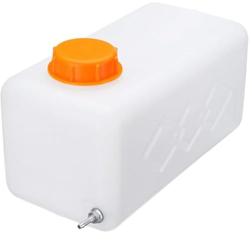 Qimopi Kraftstofftank aus Kunststoff, 5,5 l, 28 x 13 x 13 cm, für Diesel-Standheizung, Luftheizung, orangefarbene Kappe