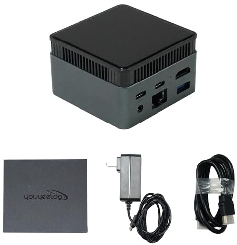 Mini PC youyeetoo BY53, CPU Intel N150 - hasta 3,6GHz, 12 GB LPDDR5 4800MHz RAM, SSD M.2 NVME de 0GB - 512GB, Mini PC de juegos, con USB-C DP, HDMI 2.0 4K, para oficina/HTPC (BY53(12GB+512GB PCIE SSD