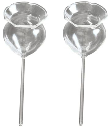 NUOBESTY Globi Autoirriganti in Vetro per Piante da Interno ed Esterno, 2 Pezzi, Dispositivi di Irrigazione Automatica Livello Visibile, per Giardino, Patio e Vasi in Casa