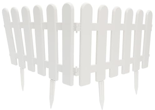 NUOBESTY 2 Stück Weißer Gartenzaun Kunststoff 50X30cm mit Erdungsstopfen Dekorativer Hofzaun für Blumeneinfassung Kinderfreundlicher Zaun für Innenhöfe und Kindergärten