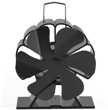 Fockety Ventilateur pour poêle à bois, 6 pales, démarrage automatique, alimenté par la chaleur, silencieux (moins de 25 dB), pour poêle à bois, poêle à granulés et bûches