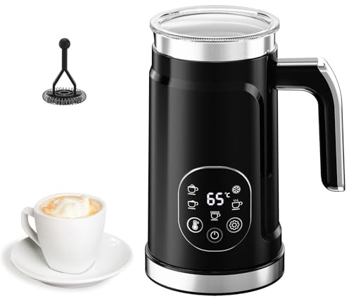Espumador Eléctrico De Leche 5 En 1 Calentador Automático De Espuma Suave Caliente Y Fría Para Café Con Leche, Espresso, Capuchino Y Chocolate Caliente 4 Funciones Calentador De Leche Y Crema 580 Ml